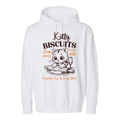 Kitty Biscuits Fluffy Purrfect Since 1963 Garment-Dyed Fleece Hoodie