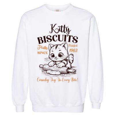 Kitty Biscuits Fluffy Purrfect Since 1963 Garment-Dyed Sweatshirt