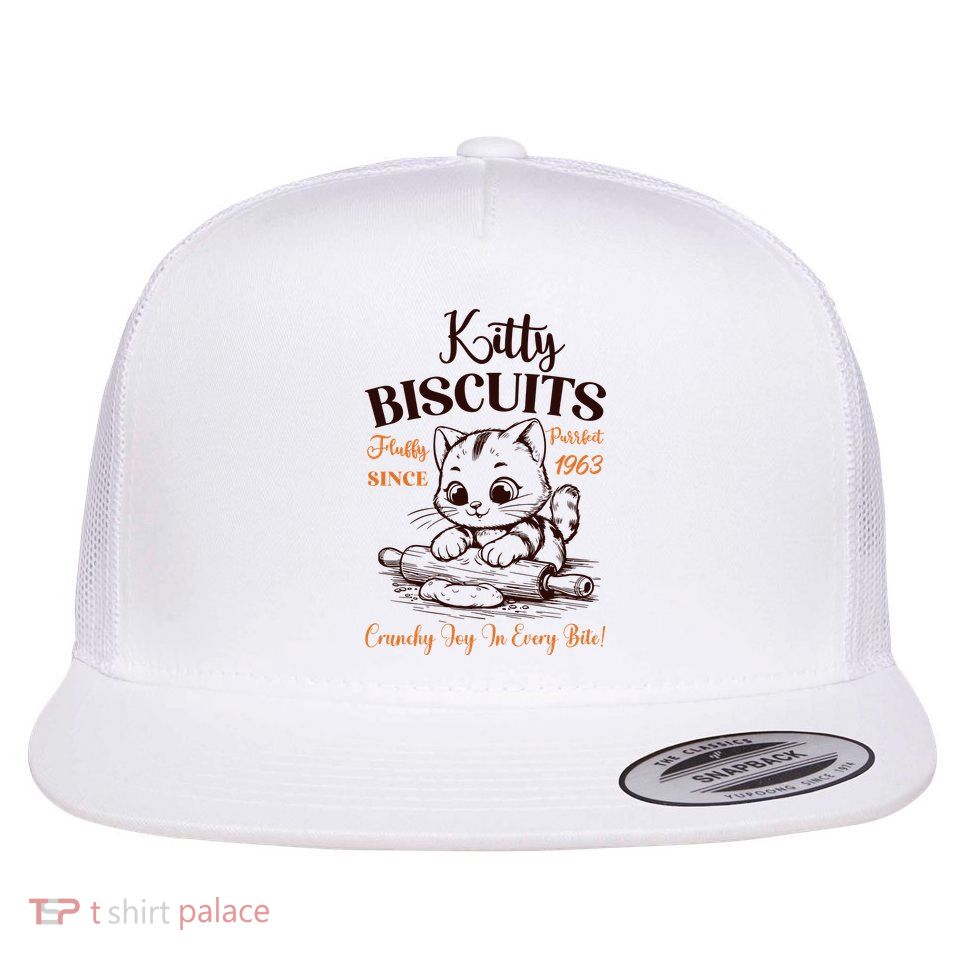 Kitty Biscuits Fluffy Purrfect Since 1963 Flatbill Hat
