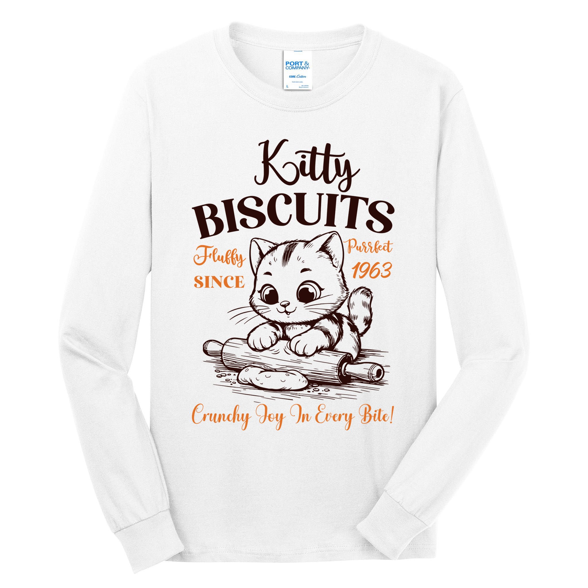 Kitty Biscuits Fluffy Purrfect Since 1963 Tall Long Sleeve T-Shirt