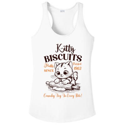 Kitty Biscuits Fluffy Purrfect Since 1963 Ladies PosiCharge Competitor Racerback Tank