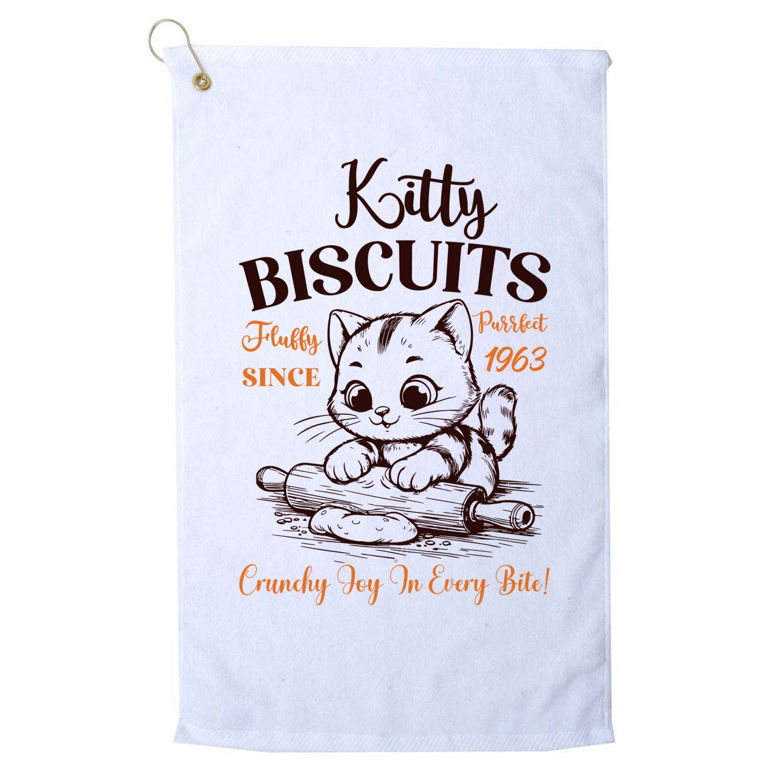Kitty Biscuits Fluffy Purrfect Since 1963 Golf Towel