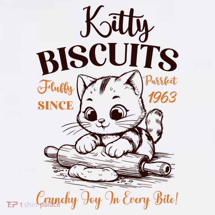 Kitty Biscuits Fluffy Purrfect Since 1963 Womens T-Shirt
