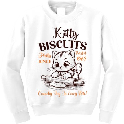 Kitty Biscuits Fluffy Purrfect Since 1963 Kids Sweatshirt
