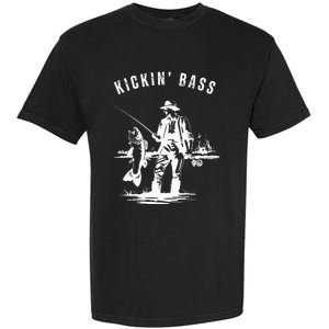 Kickin Bass Fisherman Fishing Fish Funny Outdoors Lake Garment-Dyed Heavyweight T-Shirt