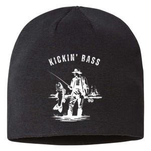 Kickin Bass Fisherman Fishing Fish Funny Outdoors Lake Sustainable Beanie