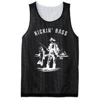 Kickin Bass Fisherman Fishing Fish Funny Outdoors Lake Mesh Reversible Basketball Jersey Tank