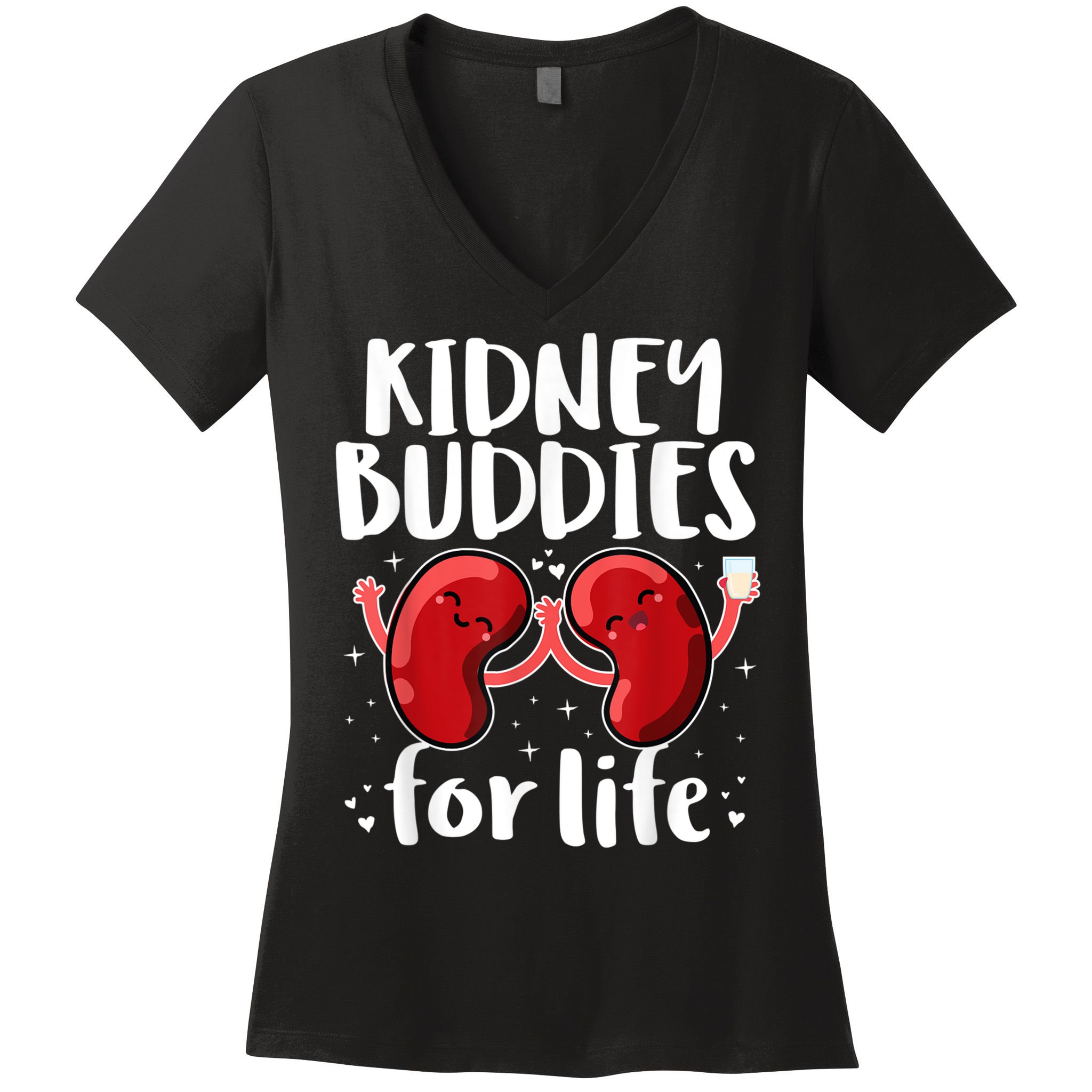 Kidney Buddies For Life Donor Recipient Women's V-Neck T-Shirt