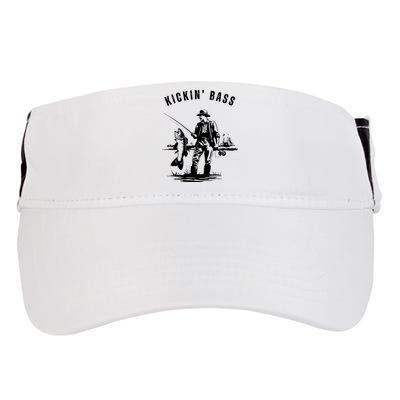 Kickin Bass Fisherman Fishing Fish Funny Outdoors Lake Adult Drive Performance Visor