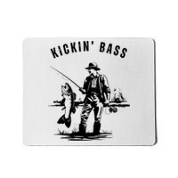 Kickin Bass Fisherman Fishing Fish Funny Outdoors Lake Mousepad