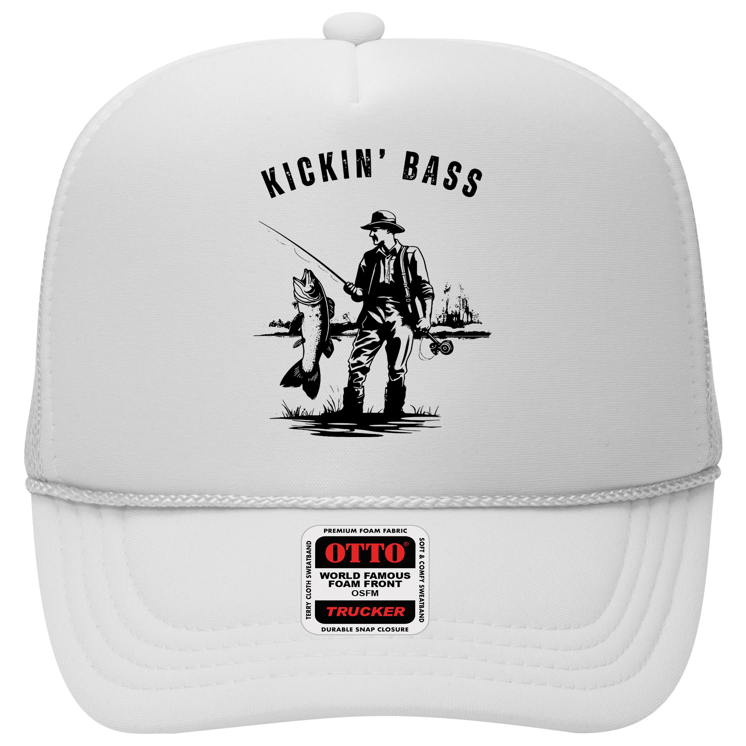 Kickin Bass Fisherman Fishing Fish Funny Outdoors Lake Hat