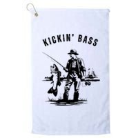 Kickin Bass Fisherman Fishing Fish Funny Outdoors Lake Platinum Collection Golf Towel