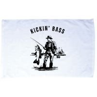 Kickin Bass Fisherman Fishing Fish Funny Outdoors Lake Microfiber Hand Towel