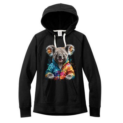 Koala Bear Funny Gift Colorful Funny Animal Art Print Graphic Cool Gift Women's Fleece Hoodie