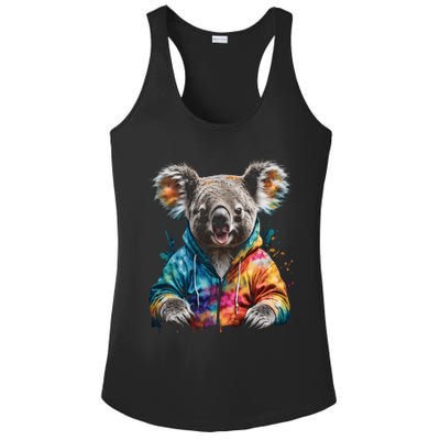 Koala Bear Funny Gift Colorful Funny Animal Art Print Graphic Cool Gift Ladies PosiCharge Competitor Racerback Tank