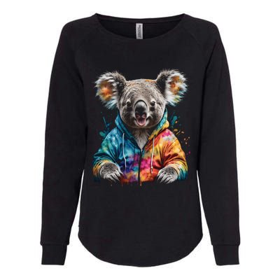 Koala Bear Funny Gift Colorful Funny Animal Art Print Graphic Cool Gift Womens California Wash Sweatshirt