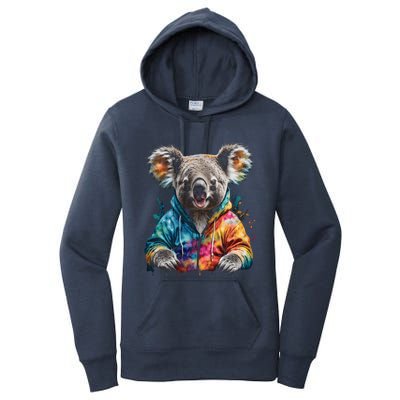 Koala Bear Funny Gift Colorful Funny Animal Art Print Graphic Cool Gift Women's Pullover Hoodie