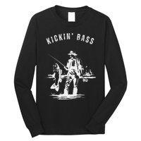 Kickin Bass Fisherman Fishing Fish Funny Outdoors Lake Long Sleeve Shirt