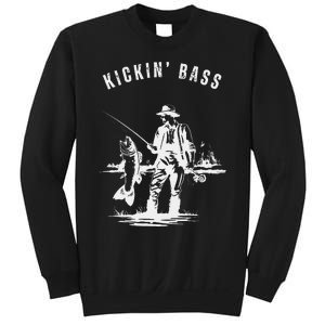 Kickin Bass Fisherman Fishing Fish Funny Outdoors Lake Sweatshirt