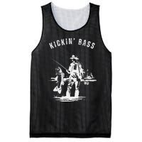 Kickin Bass Fisherman Fishing Fish Funny Outdoors Lake Mesh Reversible Basketball Jersey Tank