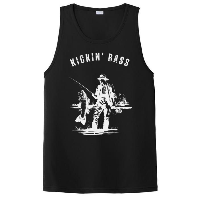 Kickin Bass Fisherman Fishing Fish Funny Outdoors Lake PosiCharge Competitor Tank