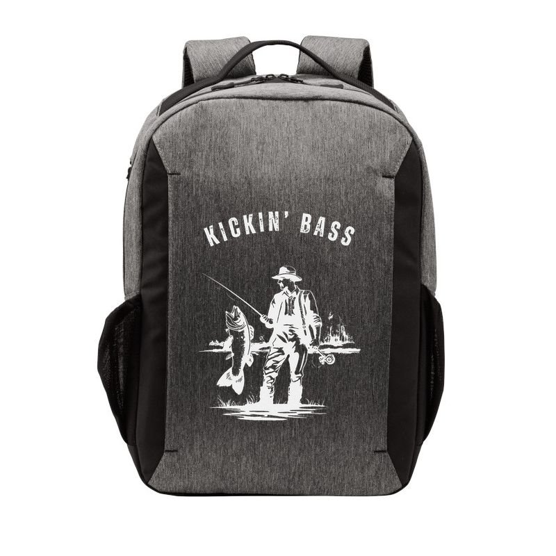Kickin Bass Fisherman Fishing Fish Funny Outdoors Lake Vector Backpack
