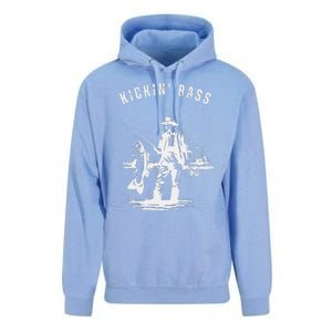 Kickin Bass Fisherman Fishing Fish Funny Outdoors Lake Unisex Surf Hoodie