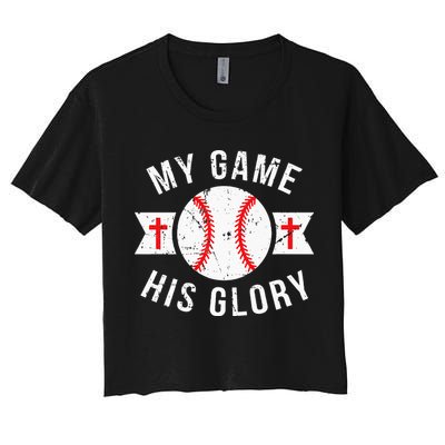 Kids Baseball For N Gifts Christian Baseball Women's Crop Top Tee