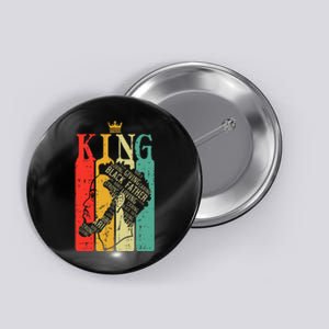 King Black Father Retro History African Pride BLM Dad Button