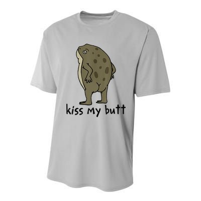 Kiss_My Butt Green Frog Youth Performance Sprint T-Shirt