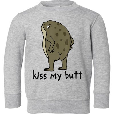 Kiss_My Butt Green Frog Toddler Sweatshirt