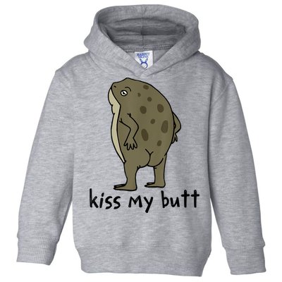 Kiss_My Butt Green Frog Toddler Hoodie