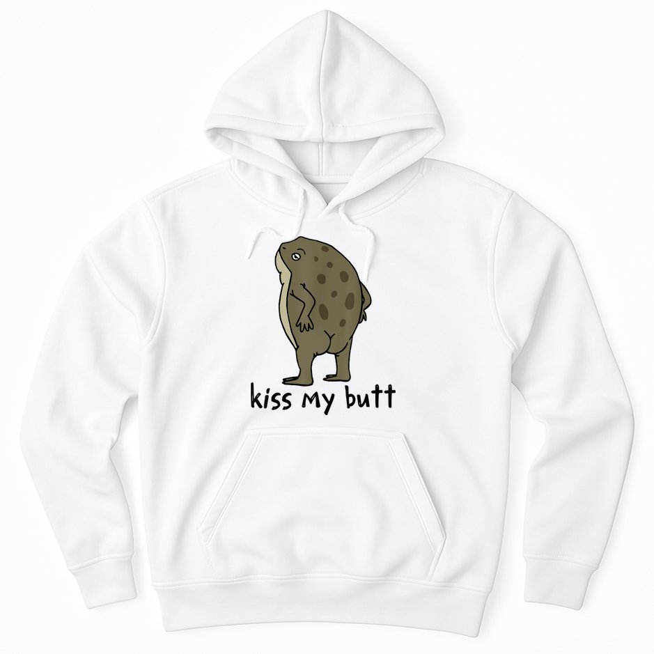 Kiss_My Butt Green Frog Hoodie