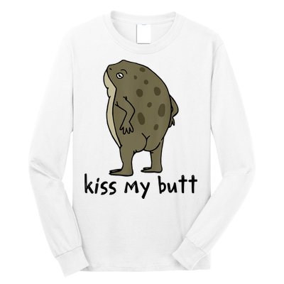 Kiss_My Butt Green Frog Long Sleeve Shirt