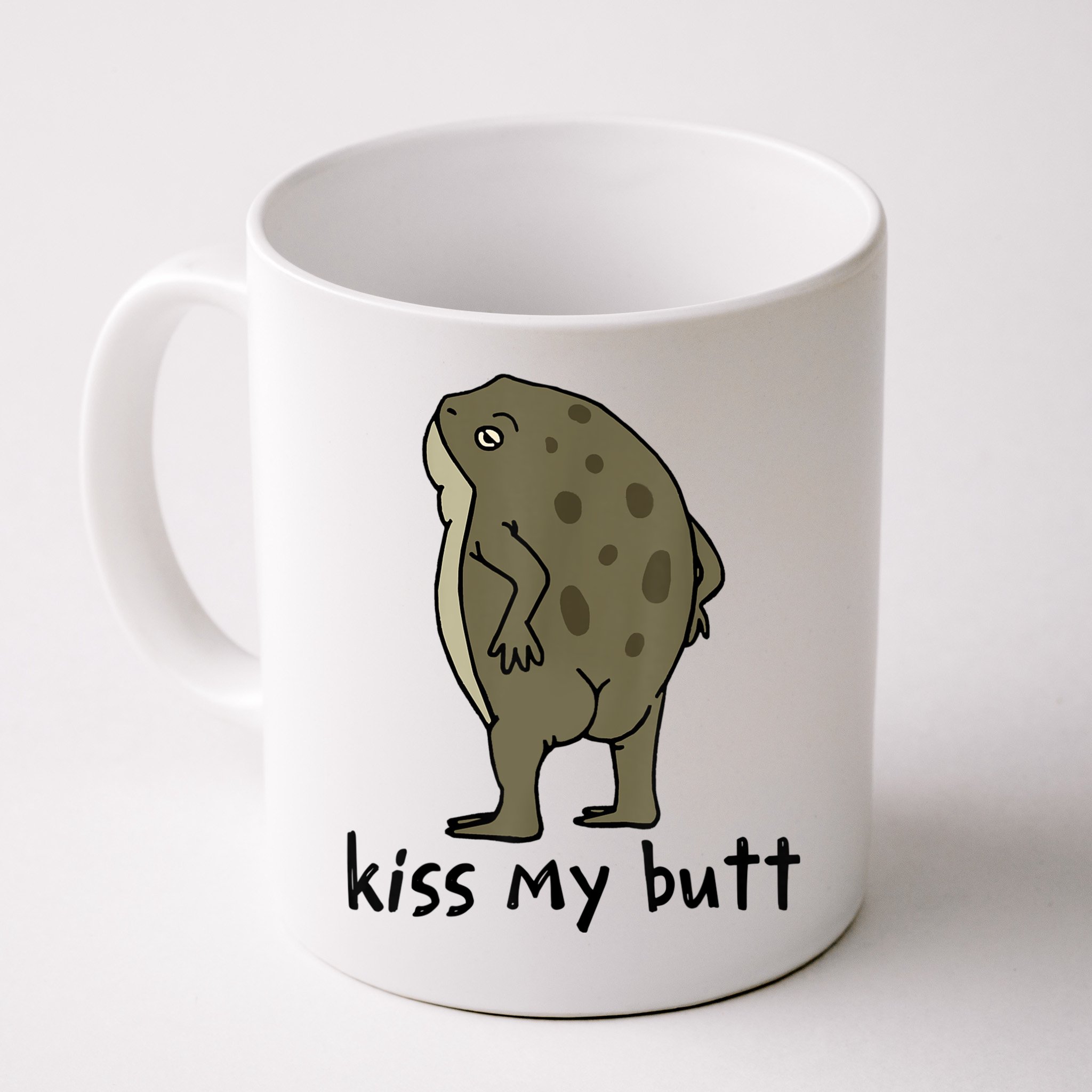 Kiss_My Butt Green Frog Mug