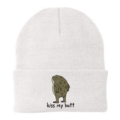 Kiss_My Butt Green Frog Beanie