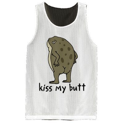 Kiss_My Butt Green Frog Mesh Reversible Basketball Jersey Tank