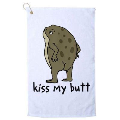 Kiss_My Butt Green Frog Golf Towel