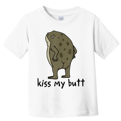 Kiss_My Butt Green Frog Toddler T-Shirt