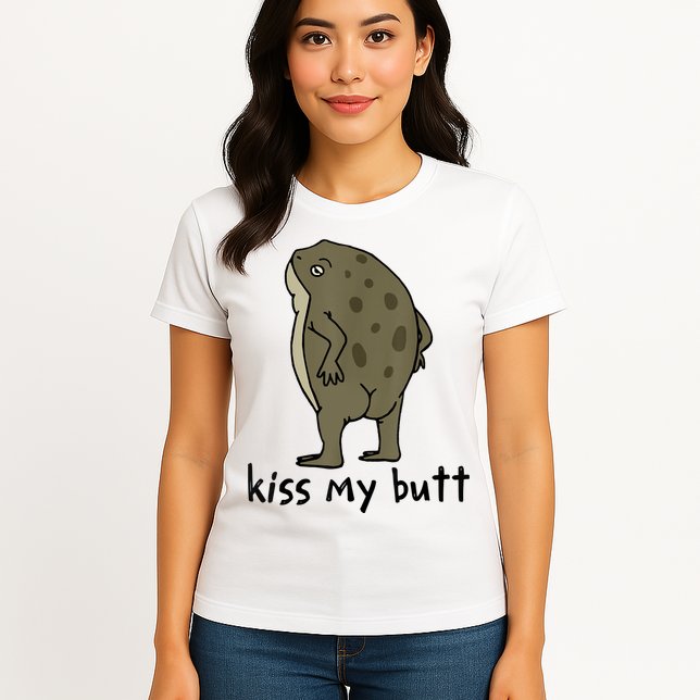 Kiss_My Butt Green Frog Womens T-Shirt