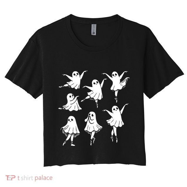 Kute Ballet Ghost Ballet Dancer Unny Halloween Crop Top