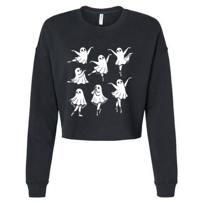 Kute Ballet Ghost Ballet Dancer Unny Halloween Cropped Pullover Crew