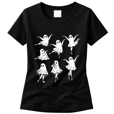 Kute Ballet Ghost Ballet Dancer Unny Halloween Womens T-Shirt