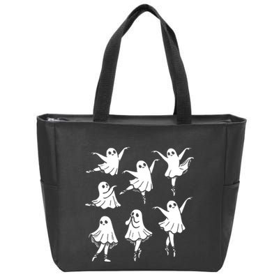 Kute Ballet Ghost Ballet Dancer Unny Halloween Zip Tote Bag