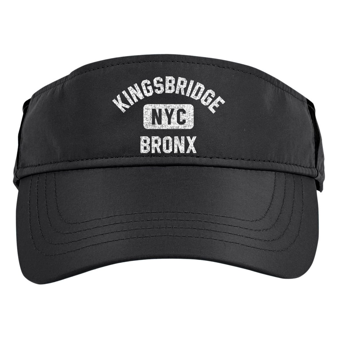 Kingsbridge Bronx Gym Style Distressed White Print Funny Gift Adult Drive Performance Visor