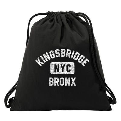 Kingsbridge Bronx Gym Style Distressed White Print Funny Gift Drawstring Bag