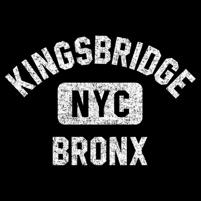 Kingsbridge Bronx Gym Style Distressed White Print Funny Gift Cooling Performance Long Sleeve Crew