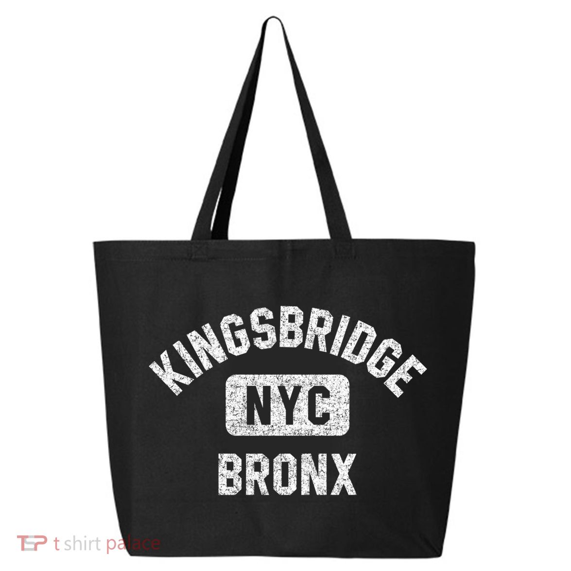 Kingsbridge Bronx Gym Style Distressed White Print Funny Gift 25L Jumbo Tote