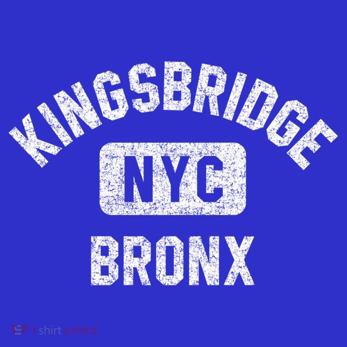 Kingsbridge Bronx Gym Style Distressed White Print Funny Gift Button