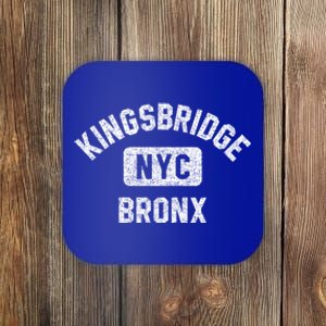 Kingsbridge Bronx Gym Style Distressed White Print Funny Gift Coaster